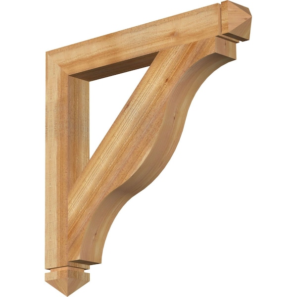 Ekena Millwork Funston Arts & Crafts Rough Sawn Bracket, Western Red Cedar, 4"W x 32"D x 32"H BKT04X32X32FST03RWR - main